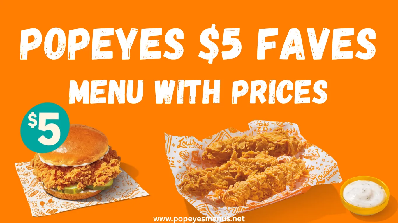 Popeyes $5 Faves Menu