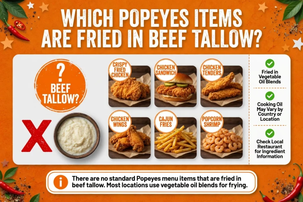 Which Popeyes Items Are Fried in Beef Tallow